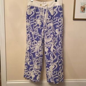 Lilly Pulitzer Linen Pants with Octopus Print